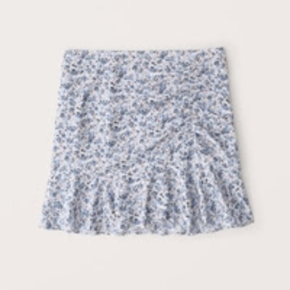 Abercrombie & Fitch Blue Floral Ruffle Skort